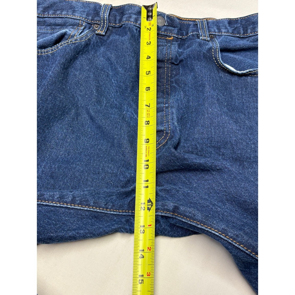 Levis 501 Original Fit Mens Dark Wash Straight‎ Leg Button Fly Jeans 38x32 - Picture 12 of 15